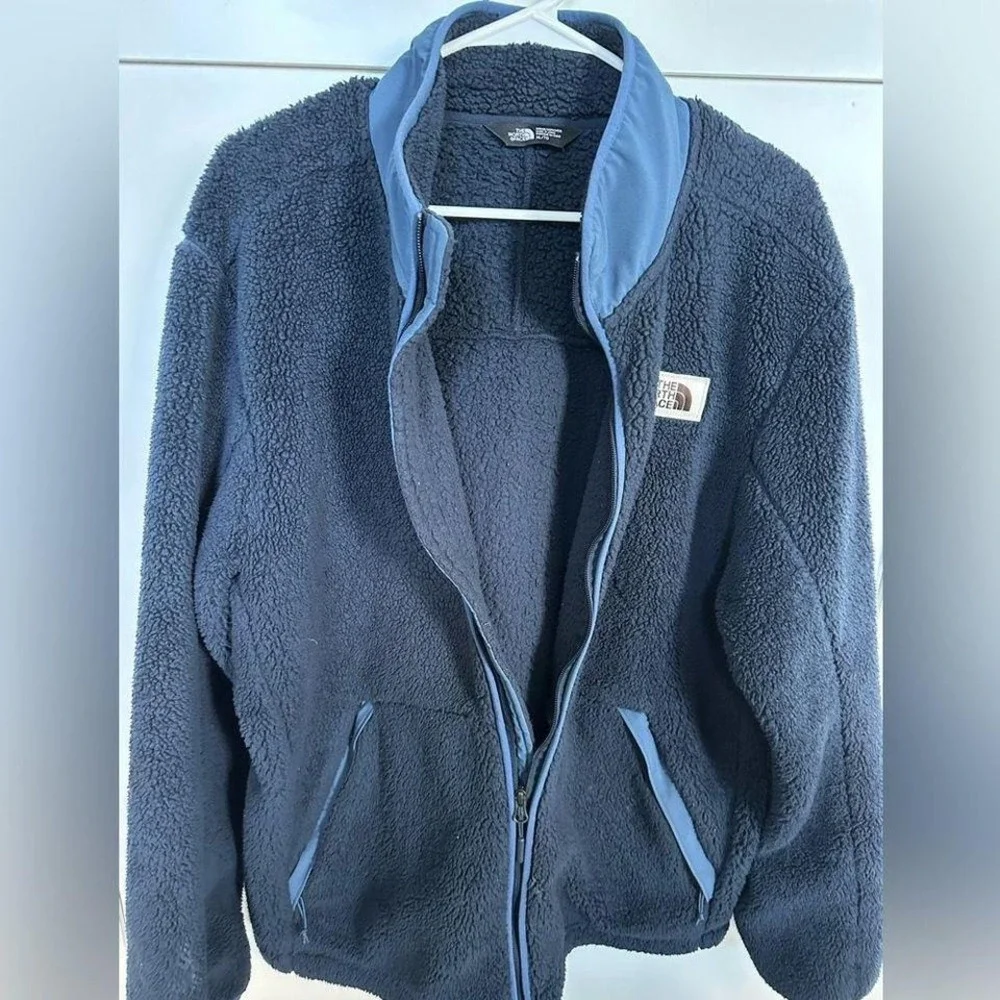 North Face Mens Campshire Fleece Full Zip Jacket Navy‎ Blue XL